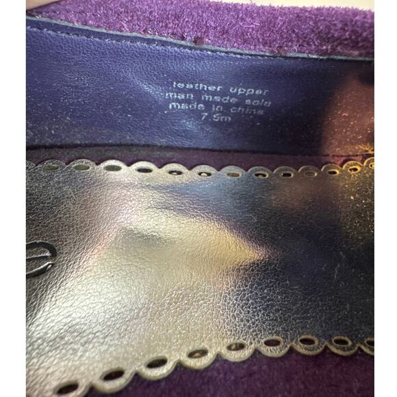 Y2K/2010s Bebe Purple Leather Suede Tasseled Stiletto Heels Women’s Size 7.5 - Picture 8 of 8